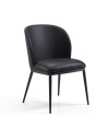 Lot de 2 fauteuils pivotants LAETITIA simili cuir Noir Mid-Century