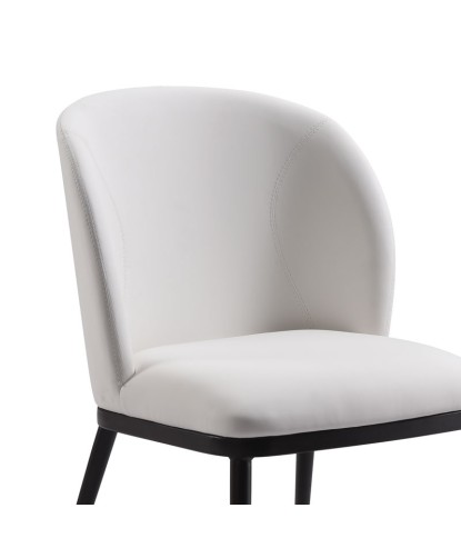 Lot de 2 fauteuils pivotants LAETITIA simili cuir Blanc Mid-Century