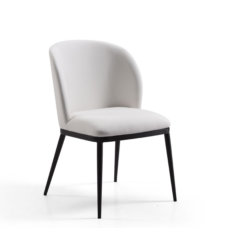 Lot de 2 fauteuils pivotants LAETITIA simili cuir Blanc Mid-Century Lot de 2 fauteuils pivotants LAETITIA simili cuir Blanc Mid-Century