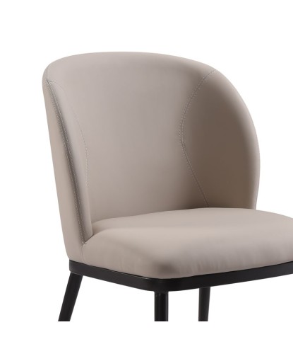 Lot de 2 fauteuils pivotants LAETITIA simili cuir Beige Mid-Century