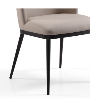 lot 2 fauteuils pivotants LAETITIA similicuir beige detail pied métal mid century
