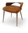 Chaises pour table à manger CRISTINA Rétro-Chic Tissu bronze - Lot de 2 Chaises pour table à manger CRISTINA Rétro-Chic Tissu bronze - Lot de 2