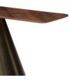 Console CRISTINA noyer pied bronze design col de chemise