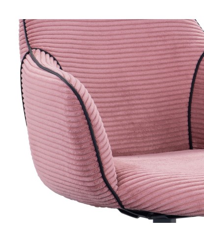 Lot de 2 fauteuils pivotants LOUISA Tissu Rose Confort Rétro-Chic