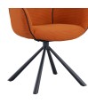 Lot de 2 fauteuils pivotants LOUISA Tissu Terracotta Confort Rétro-Chic Lot de 2 fauteuils pivotants LOUISA Tissu Terracotta Confort Rétro-Chic