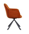 Lot de 2 fauteuils pivotants LOUISA Tissu Terracotta Confort Rétro-Chic Lot de 2 fauteuils pivotants LOUISA Tissu Terracotta Confort Rétro-Chic