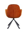 Lot de 2 fauteuils pivotants LOUISA Tissu Terracotta Confort Rétro-Chic Lot de 2 fauteuils pivotants LOUISA Tissu Terracotta Confort Rétro-Chic