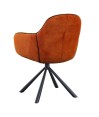 Lot de 2 fauteuils pivotants LOUISA Tissu Terracotta Confort Rétro-Chic Lot de 2 fauteuils pivotants LOUISA Tissu Terracotta Confort Rétro-Chic