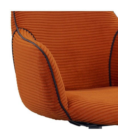 Lot de 2 fauteuils pivotants LOUISA Tissu Terracotta Confort Rétro-Chic