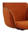 Lot de 2 fauteuils pivotants LOUISA Tissu Terracotta Confort Rétro-Chic Lot de 2 fauteuils pivotants LOUISA Tissu Terracotta Confort Rétro-Chic