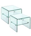 Bout de canapé verre trempé ECO. Lot de 2 Bout de canapé verre trempé ECO. Lot de 2