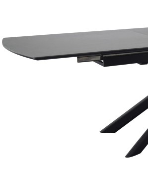 table repas emilia pied étoilé industriel chic 10 personnes céramique grey stone détail rallonge