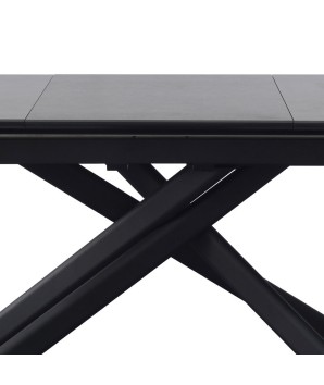 table repas emilia detail pied étoilé industriel chic 10 personnes céramique grey stone