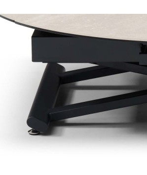 Table Relevable STAND UP Céramique Travertinrectangulaire ronde