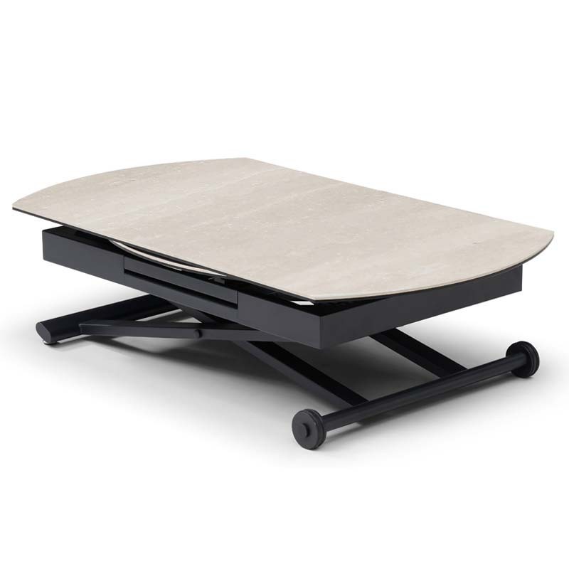 Table relevable STAND UP polymorphe Travertin