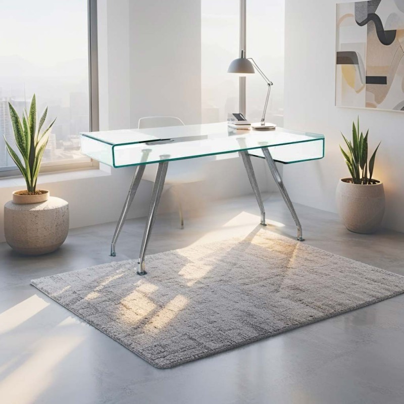 Bureau minimaliste design & futuriste BANKs Verre Courbé