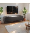 Meuble TV JOHANA bronze minimalisme raffiné Meuble TV JOHANA bronze minimalisme raffiné