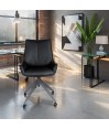Lot de 2 chaises pivotantes LEA cuir Noir Lot de 2 chaises pivotantes LEA cuir Noir