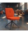 Lot de 2 chaises pivotantes rétro chic NINA tissu Rouge Lot de 2 chaises pivotantes rétro chic NINA tissu Rouge