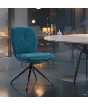 Chaises PIVOTANTES NINA Bleu vendues par 2 dans salle à manger