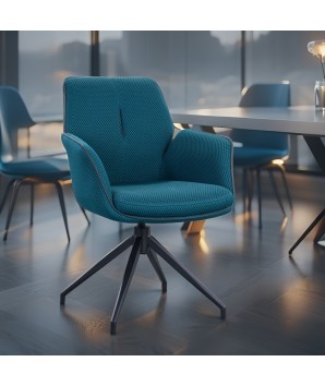 Fauteuils pivotants NINA Bleu dans salle à manger