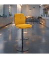 Tabouret de bar réglable rétro chic NINA tissu texturé Jaune Tabouret de bar réglable rétro chic NINA tissu texturé Jaune