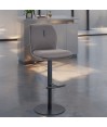 Tabouret de bar réglable rétro chic NINA tissu texturé Gris Tabouret de bar réglable rétro chic NINA tissu texturé Gris