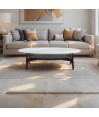 Table basse LACANAU ovale verre jade design Mid-Century Table basse LACANAU ovale verre jade design Mid-Century