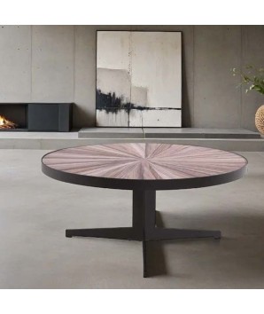 Table basse contemporaine SAMBA Bois Grisé dans salon