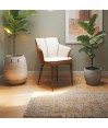 Lot de 2 fauteuils ANGELA tissu Beige-Moka Lot de 2 fauteuils ANGELA tissu Beige-Moka