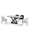 Lot de 2 fauteuils pivotants LAETITIA simili cuir Blanc Mid-Century Lot de 2 fauteuils pivotants LAETITIA simili cuir Blanc Mid-Century
