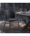 Lot de 2 fauteuils pivotants LAETITIA simili cuir Noir Mid-Century