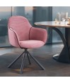 Lot de 2 fauteuils pivotants LOUISA Tissu Rose Confort Rétro-Chic Lot de 2 fauteuils pivotants LOUISA Tissu Rose Confort Rétro-Chic