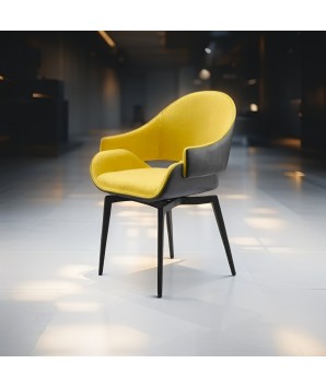 fauteuils pivotants ELIO tissu Jaune dans pièce