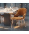 Chaises pour table à manger CRISTINA Rétro-Chic Tissu bronze - Lot de 2 Chaises pour table à manger CRISTINA Rétro-Chic Tissu bronze - Lot de 2