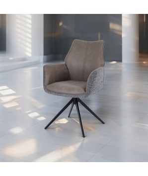 fauteuils pivotants ELISA gris dans salon