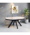 Table repas NATALIA allonges papillon Golden stone 8 personnes Table repas NATALIA allonges papillon Golden stone 8 personnes