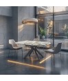 Table repas SOFIA 1m80 rectangulaire - ronde céramique Cold Jade
