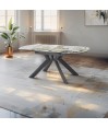Table repas SOFIA 1m50 rectangulaire - ronde céramique Cold Jade