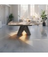 Table repas VICTORIA col de chemise Pandora 8 personnes