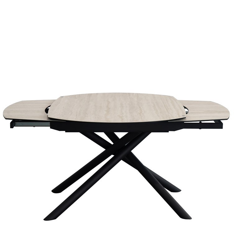 Table Repas GLORIA 1m60 céramique Travertin extensible 10 personnes Table Repas GLORIA 1m60 céramique Travertin extensible 10 personnes