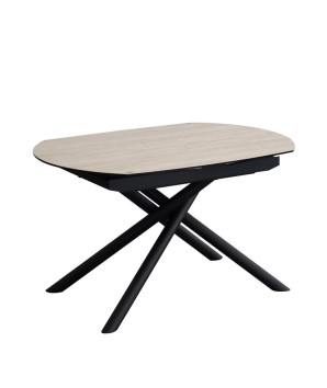 Table Repas GLORIA 1m60 céramique Travertin extensible 10 personnes