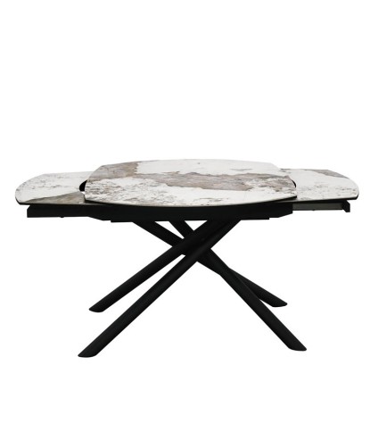 Table repas GLORIA 1m60 extensible 10 personnes céramique Pandora plateau rotatif