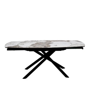 Table repas GLORIA 1m60 extensible 10 personnes céramique Pandora ouverte vue profil