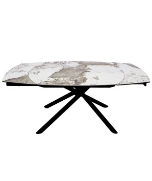 Table repas GLORIA 1m60 extensible 10 personnes céramique Pandora vue haute ouverte