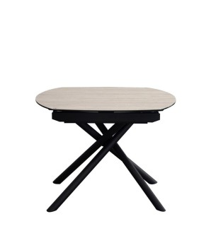 Table repas GLORIA 1m30 extensible 8 personnes céramique Travertin fermée