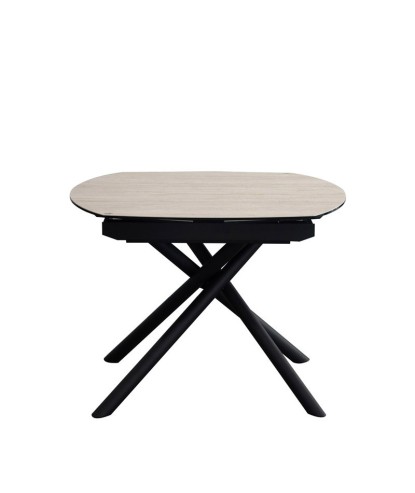 Table repas GLORIA 1m30 extensible 8 personnes céramique Travertin fermée