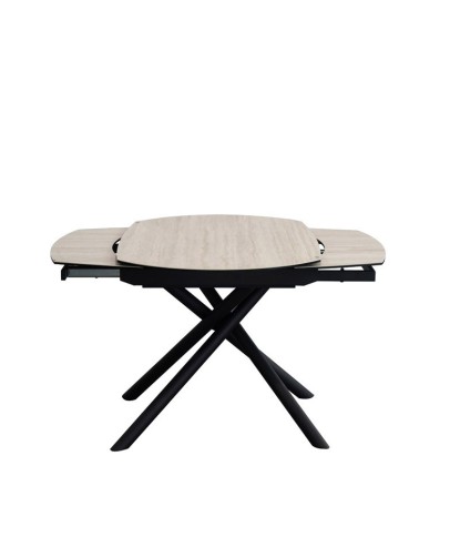 Table Repas GLORIA 1m30 céramique Travertin extensible 8 personnes