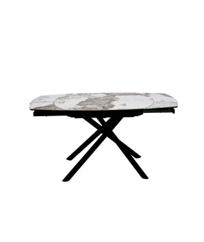 Table Repas GLORIA 1m30 céramique Pandora extensible 8 personnes ouverte