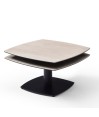 Table basse 2 plateaux pivotants céramique Travertin TONGA